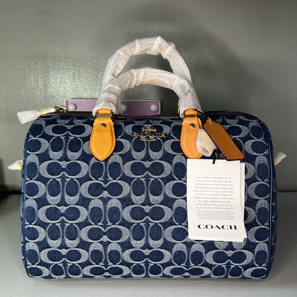 Coach Rowan Large Satchel Bag In Signature Canvas - Picture 11 of 14